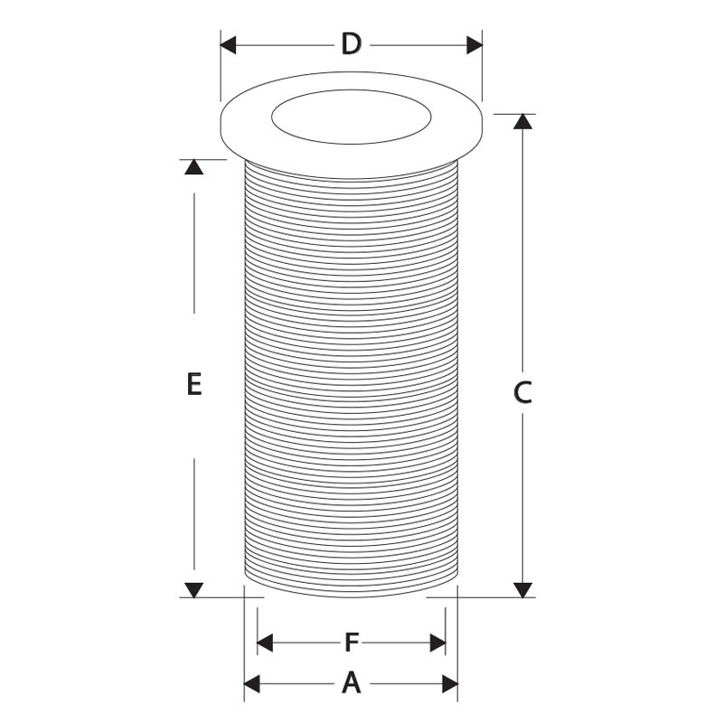 Thru-Hull Threaded with Standard Flange_4906_4907